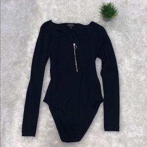 TOPSHOP Black Longsleeve Bodysuit